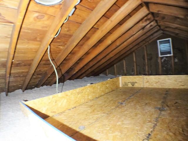 Attic storage space platform installed